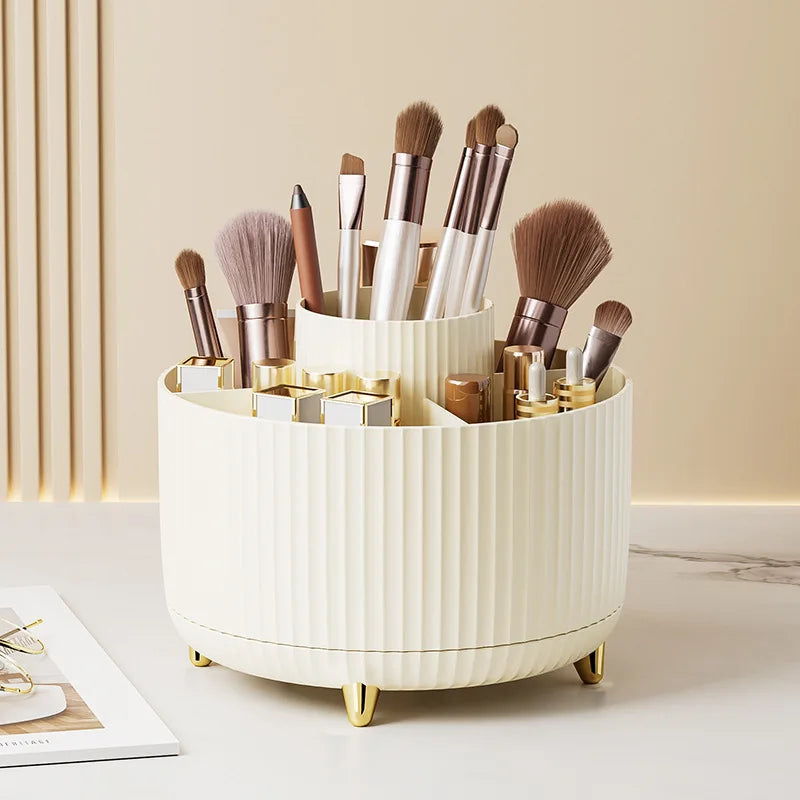 360 Rotating Makeup Desktop Cosmetic Storage Box Organizer Large Capacity for Bathroom Portable Lipstick Makeup Brush Pen Holder