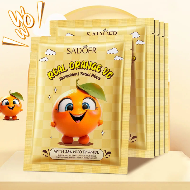 8pcs SADOER Fresh Fruits Face Mask Facial skincare Moisturizing Brightening Firming Hydrating Facial Masks for Face Skin Care